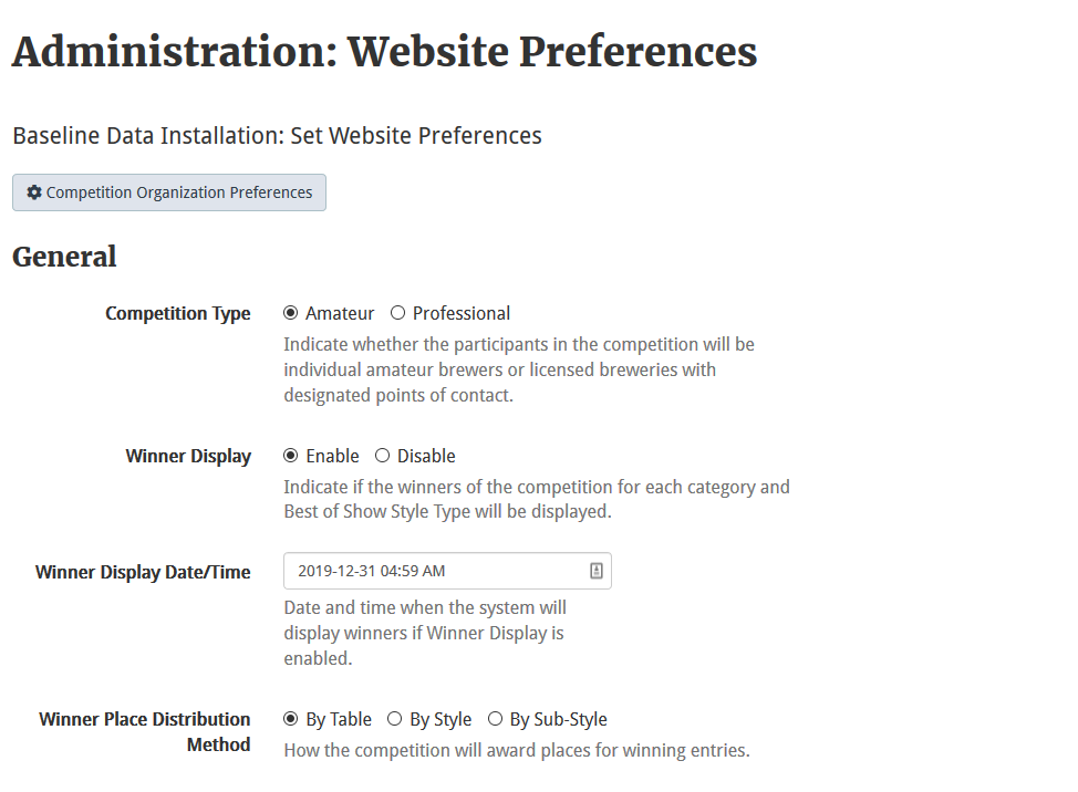 Website Preferences 1